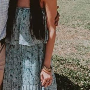 blue snakeskin maxi dress